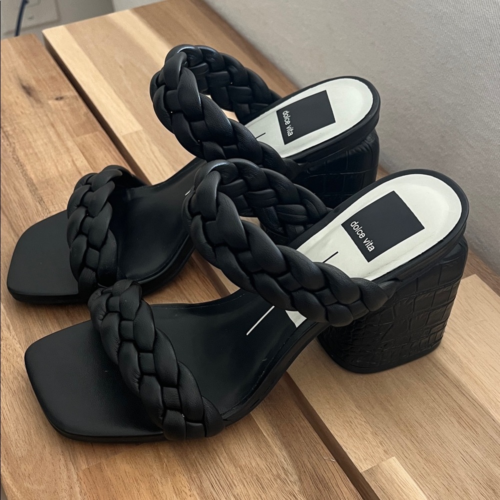 Dolce Vita Braided Heel Sandals | Size 6 | Black | Excellent Conditon